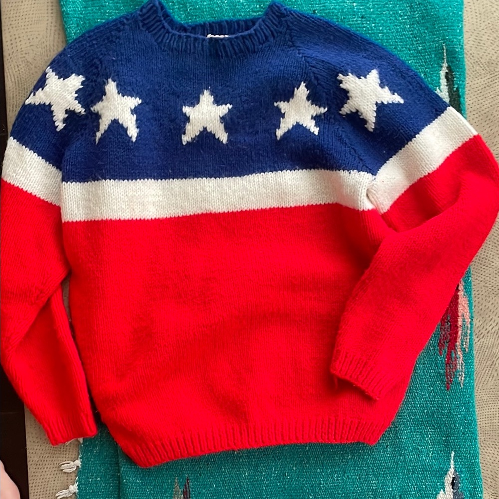 Red, White, and Blue Star Sweater